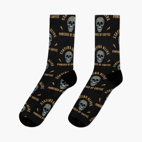 Item preview, Staying alive powered by coffee - skull energy  designed and sold by VinsendDraconi.