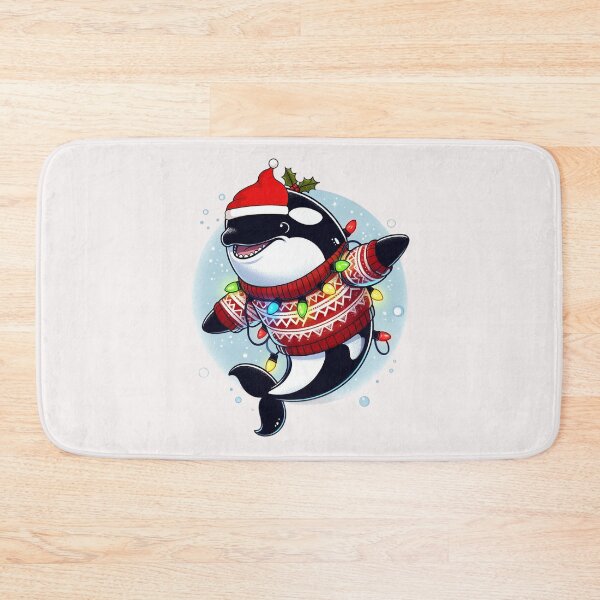 Item preview, Funny orca killer whale Wearing a Festive Sweater With Christmas lights ,Christmas orca designed and sold by onemood.