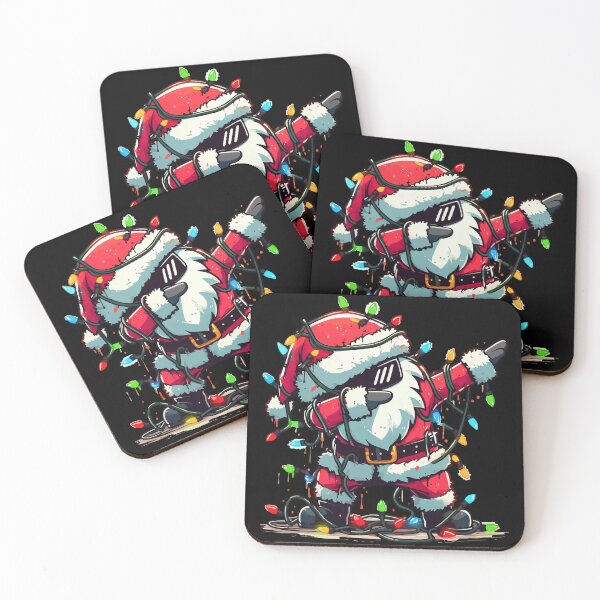 Item preview, Dabbing Santa Claus Tangled in Christmas Lights Kawaii designed and sold by TomFrontierArt.
