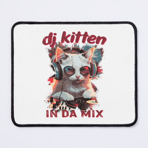 Item preview, DJ kitty in the mix. Funny cat mixing music at an EDM party. designed and sold by Boogeyman Bill.