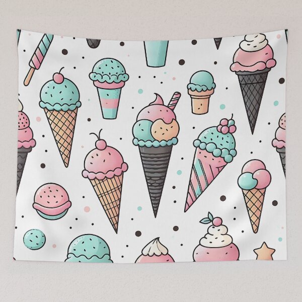Item preview, Colorful ice cream pattern designed and sold by Haji  Kamora.