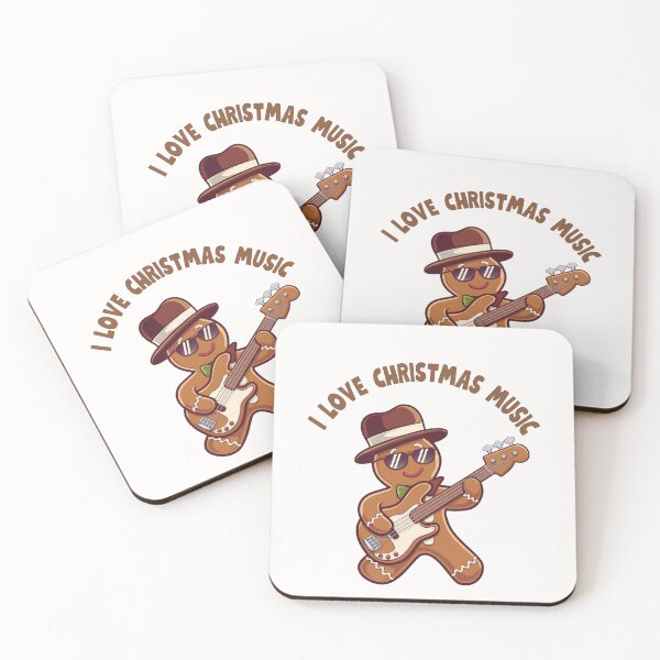 Item preview, Gingerbread man plays the guitar, bass guitar, musician , Santa's favorite guitar teacher,music lover, guitar player designed and sold by KolorellaS.
