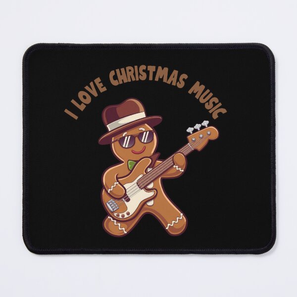 Item preview, Gingerbread man plays the guitar, bass guitar, musician , Santa's favorite guitar teacher,music lover, guitar player designed and sold by KolorellaS.