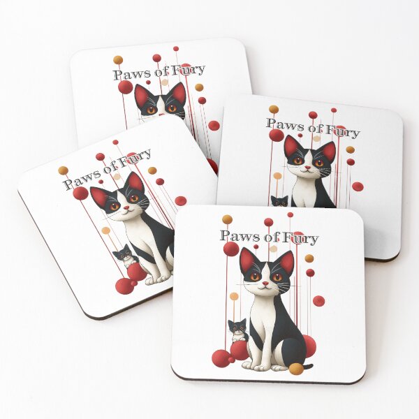 Item preview, Paws of Fury Art, Cat Illustration Print, Bold Cat Poster, Playful Cat Art, Feline Artwork, Black and White Cat, Artistic Cat Design, Unique Cat Decor designed and sold by BukkyStory.