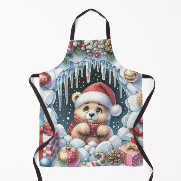 Item preview, Teddy bear in Santa's hat. Presents and baubles and icicles. designed and sold by MagelliShop.