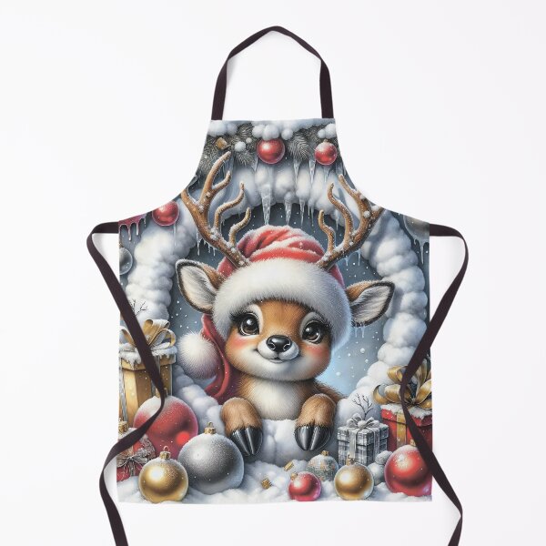 Item preview, Deer, reindeer in Santa's hat. Gifts and baubles and icicles. designed and sold by MagelliShop.