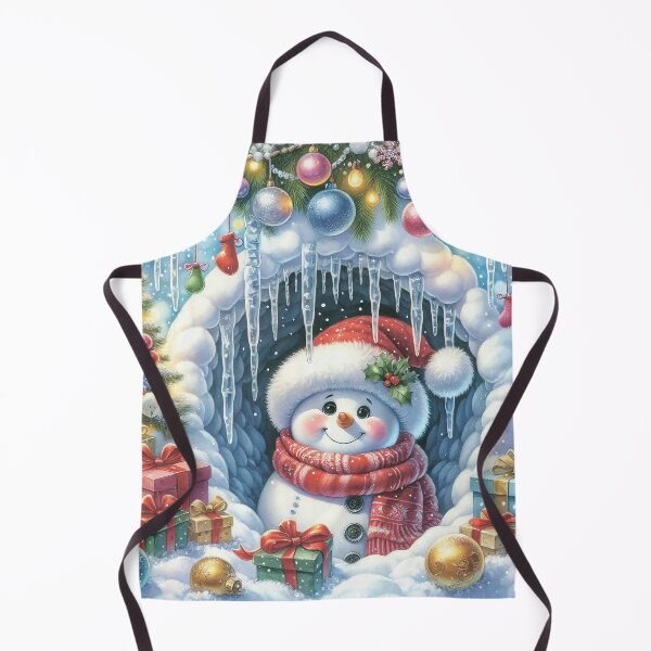 Item preview, Snowman in Santa's hat. Gifts and baubles and icicles. designed and sold by MagelliShop.