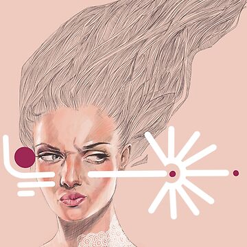 Aperçu de l'œuvre Portrait digital aux motifs mauves de Priscilla Seiller