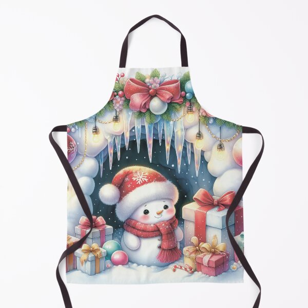 Item preview, Snowman in Santa's hat. Gifts and baubles and icicles. designed and sold by MagelliShop.