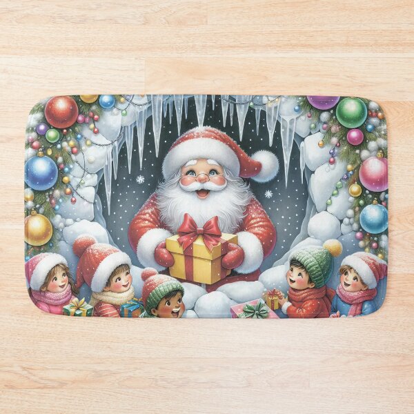Item preview, Santa Claus and children. Gifts, baubles and icicles. designed and sold by MagelliShop.