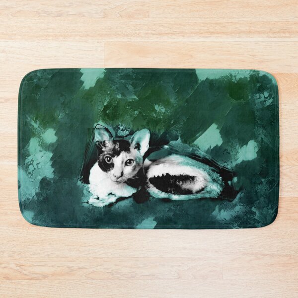Item preview, TURQUOISE, DARK TEAL,GREEN AND BLUE CORNISH-REX IN LEAVES AND GRASS designed and sold by Most1234.