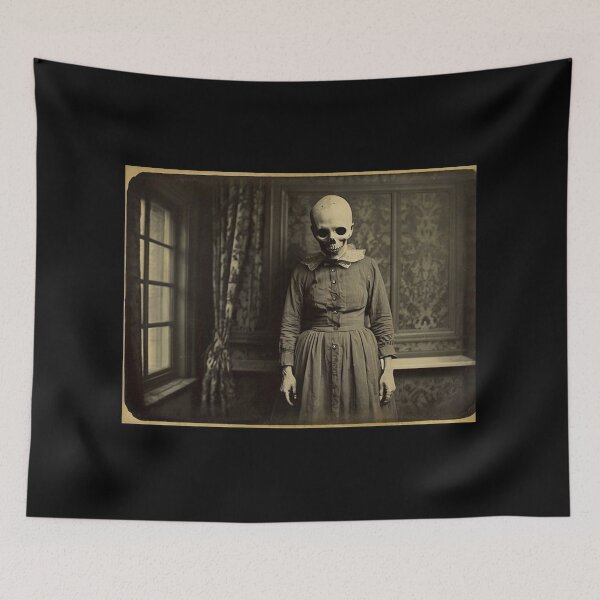 Item preview, Creepy Horror Ghost woman old vintage photograph haunted house designed and sold by Vintage Designs +.
