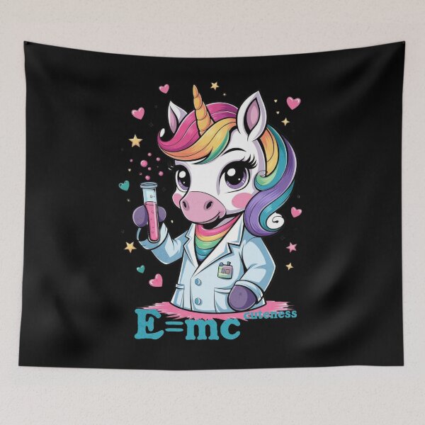 Item preview, E = MC cuteness - cute unicorn scientist  designed and sold by justyna-s28.