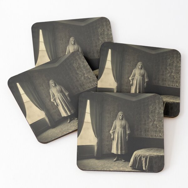 Item preview, Creepy Horror Ghost woman old vintage photograph haunted house designed and sold by Vintage Designs +.