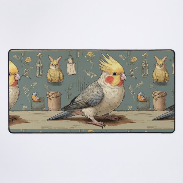Item preview, Beatrix Potter Style cute Cockatiel beautiful vintage illustration art designed and sold by Vintage Designs +.