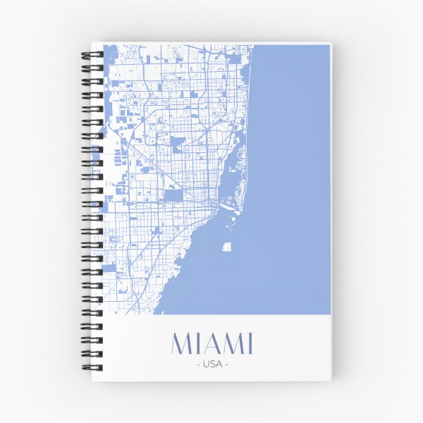 Item preview, Miami Map – Blue and White Design designed and sold by TerraFrame.