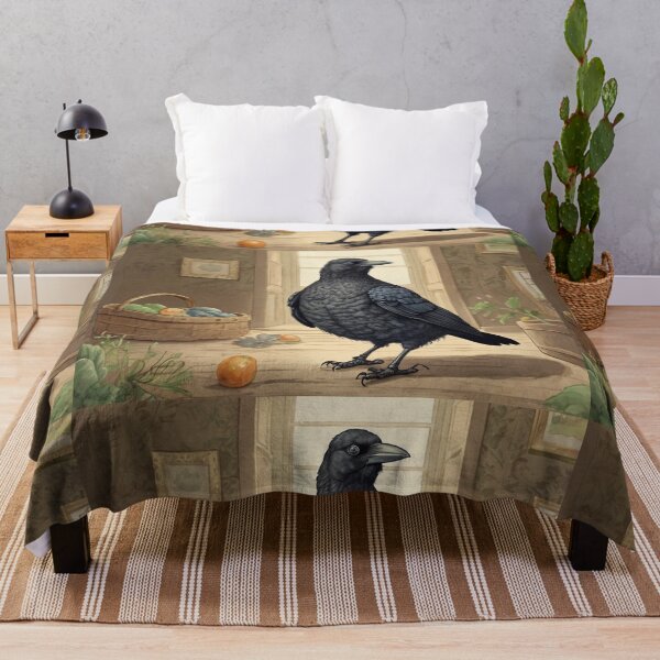Item preview, Beatrix Potter Style cute Crow birdbeautiful vintage illustration art designed and sold by Vintage Designs +.