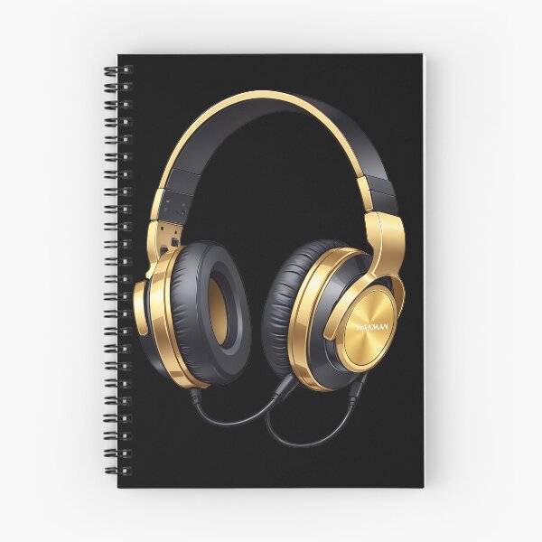 Item preview, Gold and black headphones illustration designed and sold by DianaSadGirl.