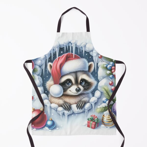 Item preview, Raccoon in Santa's hat. Presents and baubles and icicles. designed and sold by MagelliShop.