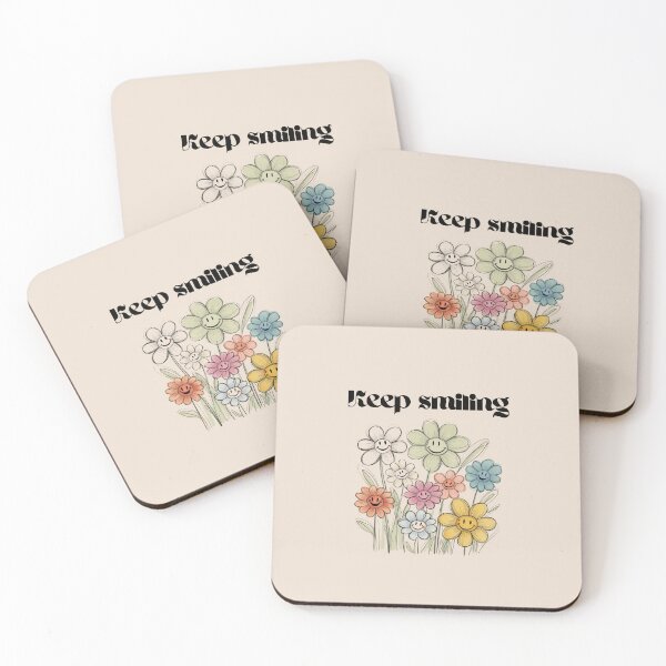 Item preview, Cute flowers keep smiling motivational quote designed and sold by ModernAndFunky.