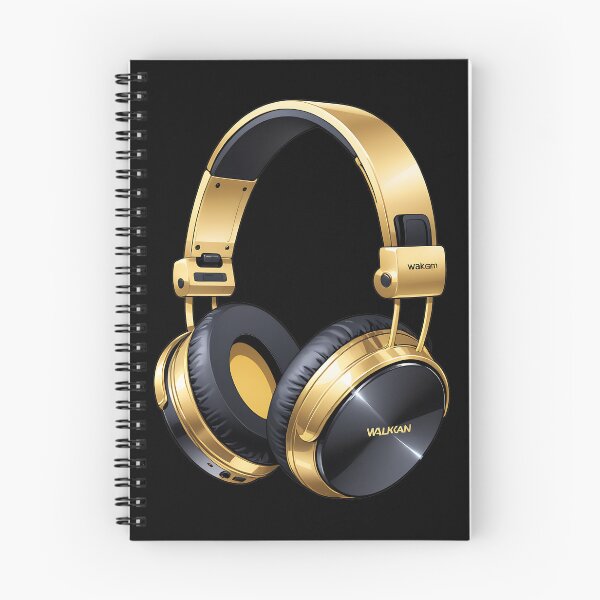 Item preview, Gold and black headphones illustration designed and sold by DianaSadGirl.