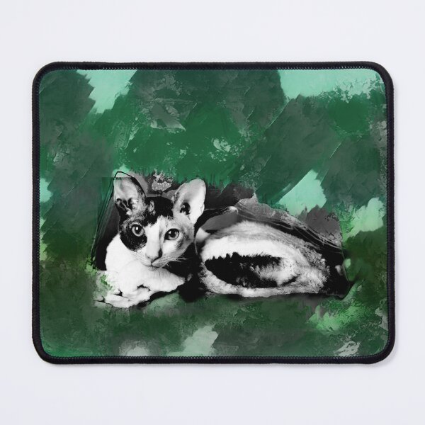 Item preview, SEAFOAM GREEN, AQUA GREEN,TURQUOISE AND DARK GREEN CORNISH-REX IN LEAVES AND GRASS designed and sold by Most1234.