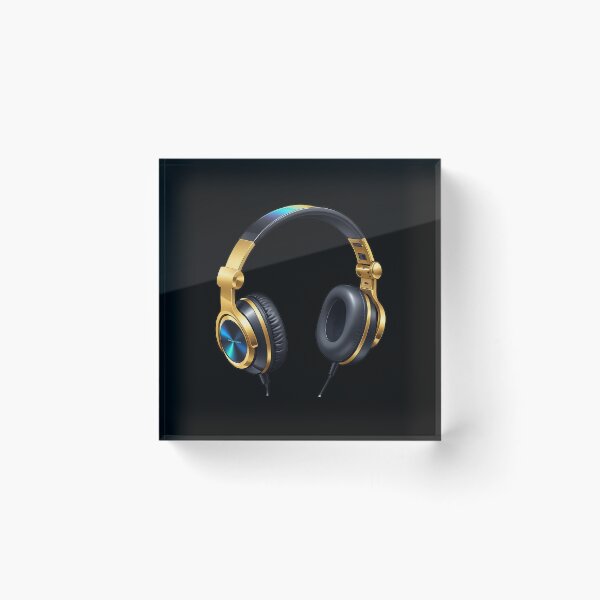 Item preview,  Gold and black headphones illustration designed and sold by DianaSadGirl.
