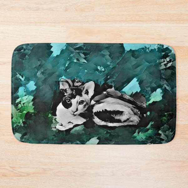 Item preview, TEAL,TURQUOISE,GREEN, BLUE AND GREY CORNISH-REX IN LEAVES AND GRASS designed and sold by Most1234.