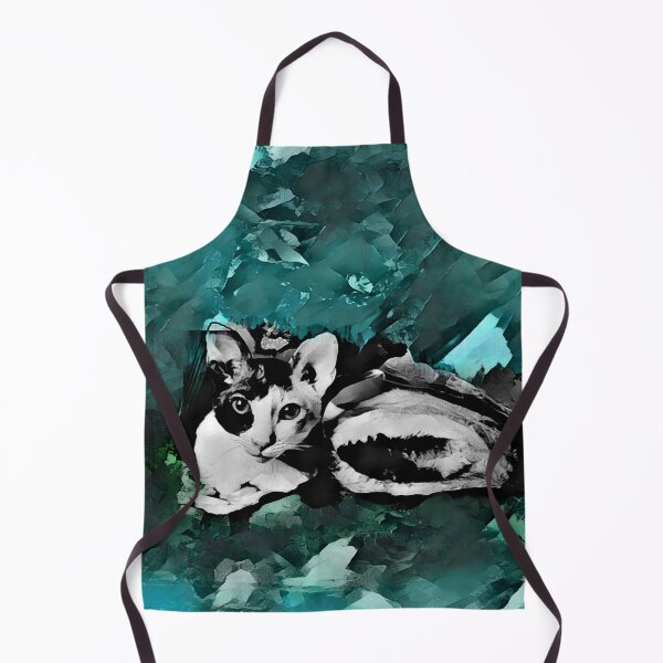Item preview, TEAL,TURQUOISE,GREEN, BLUE AND GREY CORNISH-REX IN LEAVES AND GRASS designed and sold by Most1234.