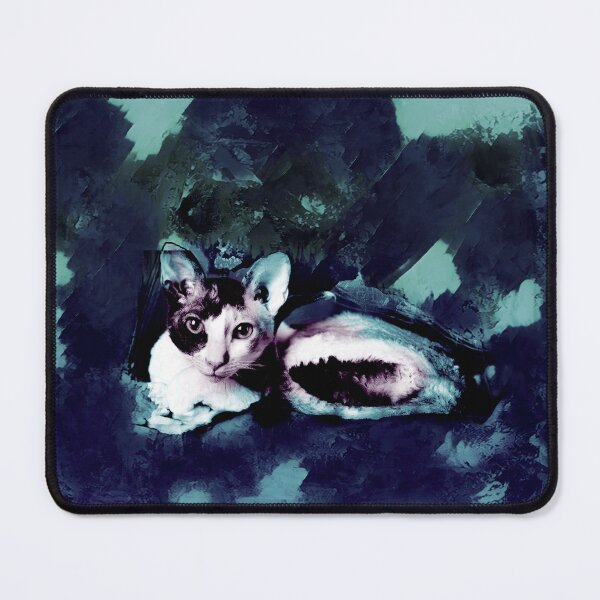 Item preview, DEEP COBALT BLUE, DARK PURPLE,TURQUOISE AND BLUE CORNISH-REX IN LEAVES AND GRASS designed and sold by Most1234.