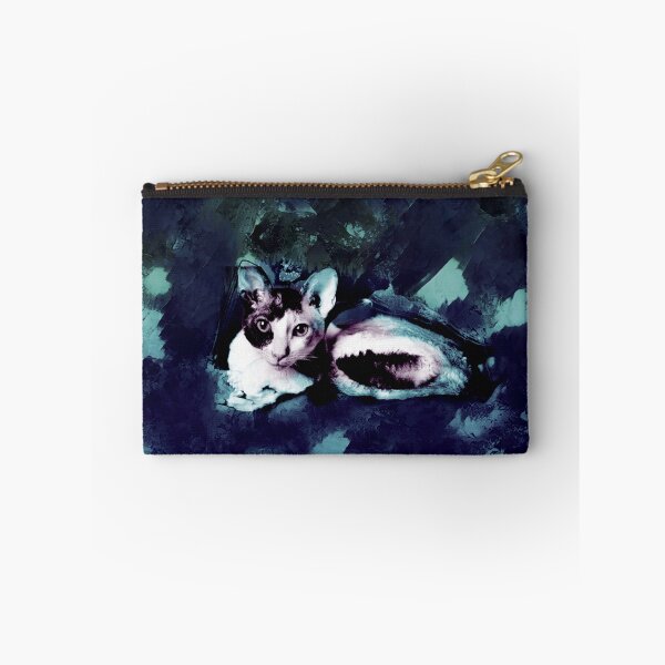 Item preview, DEEP COBALT BLUE, DARK PURPLE,TURQUOISE AND BLUE CORNISH-REX IN LEAVES AND GRASS designed and sold by Most1234.