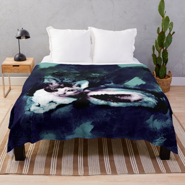 Item preview, DEEP COBALT BLUE, DARK PURPLE,TURQUOISE AND BLUE CORNISH-REX IN LEAVES AND GRASS designed and sold by Most1234.