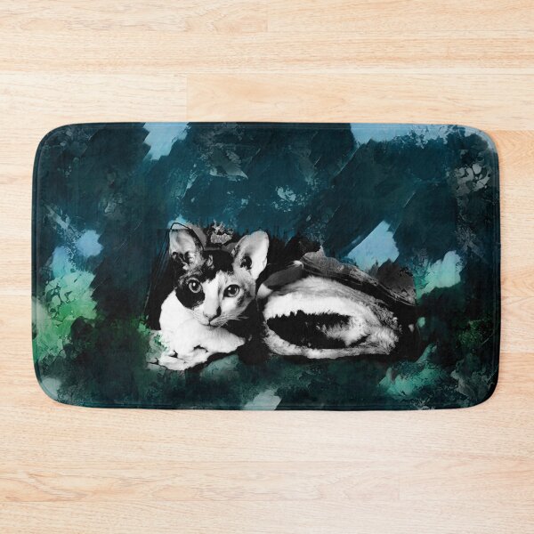 Item preview, BLUE, TEAL, DARK BLUE, DUSTY BLUE AND GREEN CORNISH-REX IN LEAVES AND GRASS designed and sold by Most1234.