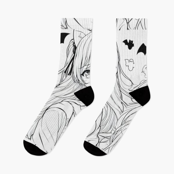 Item preview, Copy of Anime girl, black and white, japan, Tokyo, manga, butterflies, flowers designed and sold by Sugar Wisdom .