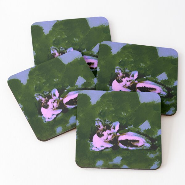 Item preview, EMERALD GREEN AND BLUE CORNISH-REX IN LEAVES AND GRASS designed and sold by Most1234.