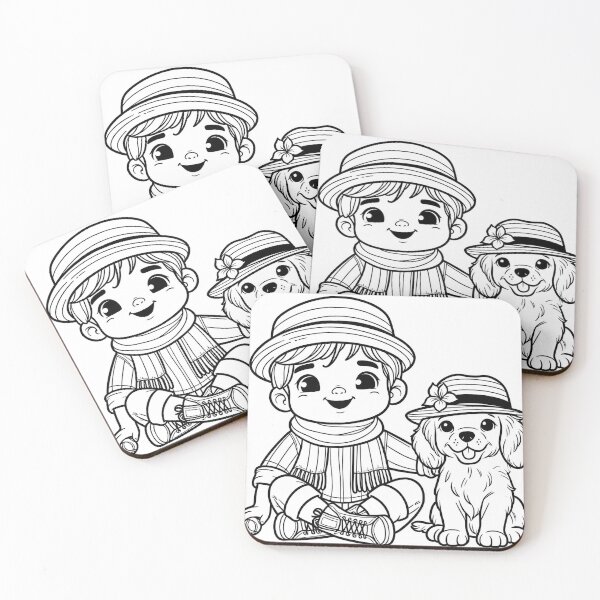 Item preview, Boy and golden retriever designed and sold by BelovedExile.