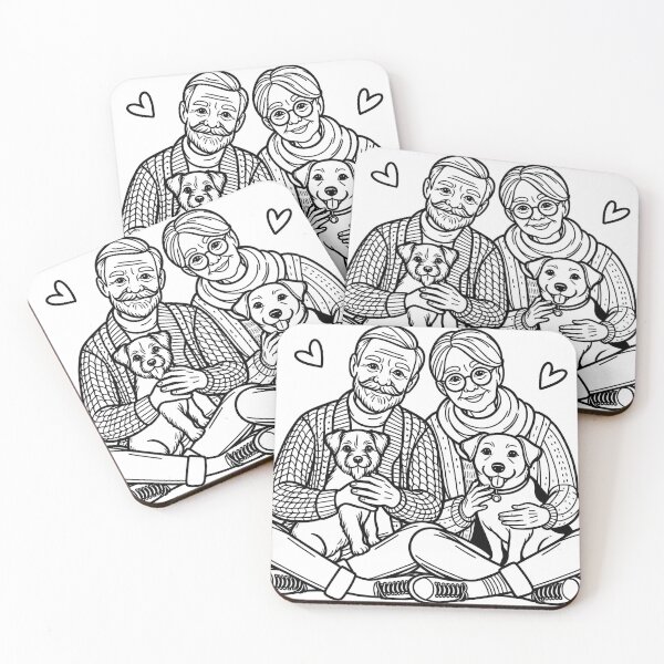 Item preview, Old couple and their dogs designed and sold by BelovedExile.