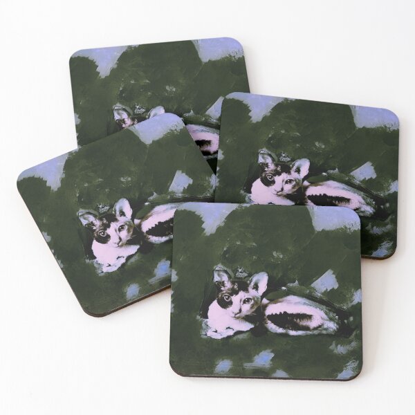 Item preview, DUSTY BLUE AND SEAWEED GREEN CORNISH-REX IN LEAVES AND GRASS designed and sold by Most1234.
