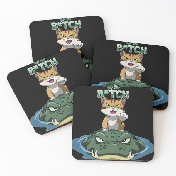 Item preview, Cat riding a crocodile designed and sold by NextDoorShoop.