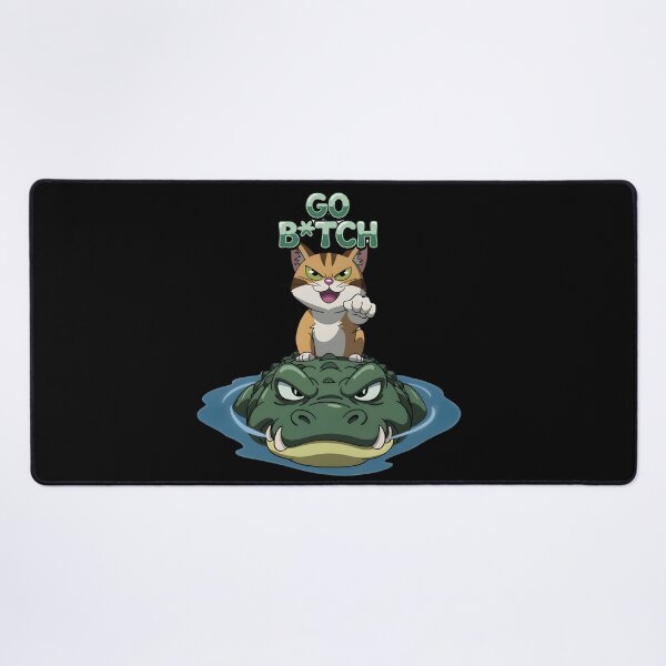 Item preview, Cat riding a crocodile designed and sold by NextDoorShoop.