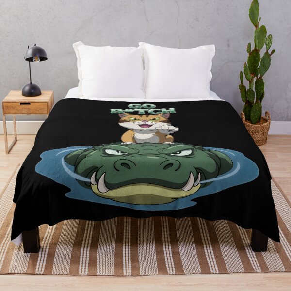 Item preview, Cat riding a crocodile designed and sold by NextDoorShoop.