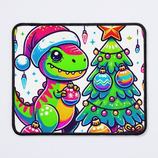 Item preview, Cute Dinosaur Decorating Christmas Tree designed and sold by AIARTIST1.