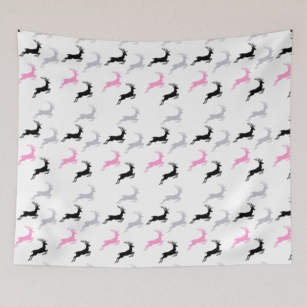 Item preview, Jumping Christmas Deer Silhouettes Design, Unique designed and sold by villacreativa.