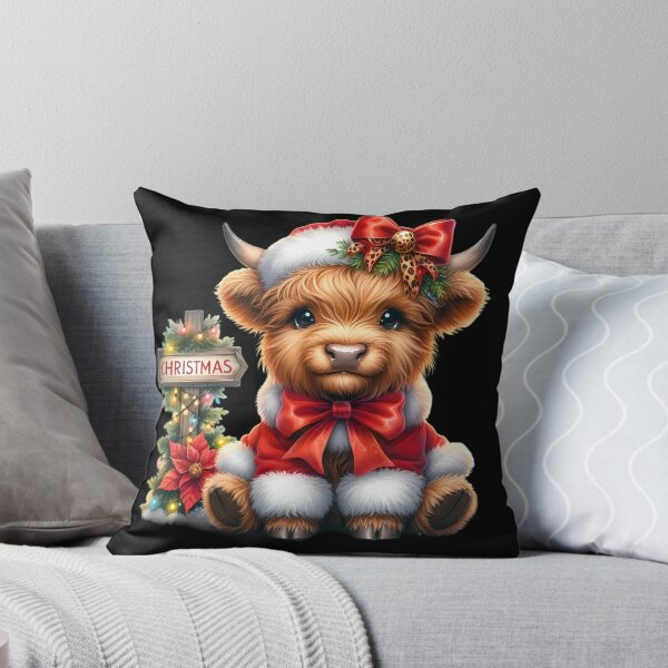 Item preview, Highland Cow - Christmas Cow with Christmas Sign designed and sold by BlueSkyEV.