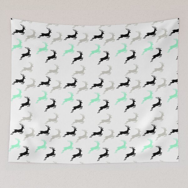 Item preview, Jumping Christmas Deer Silhouettes Design, Unique designed and sold by villacreativa.