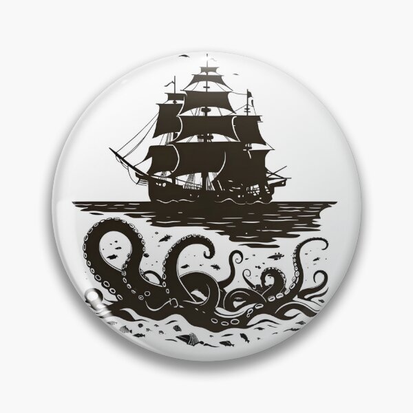 Item preview, Ship and Kraken designed and sold by Ink & Fabric.