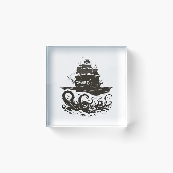 Item preview, Ship and Kraken designed and sold by Ink & Fabric.