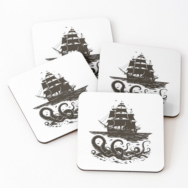Item preview, Ship and Kraken designed and sold by Ink & Fabric.