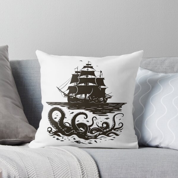 Item preview, Ship and Kraken designed and sold by Ink & Fabric.