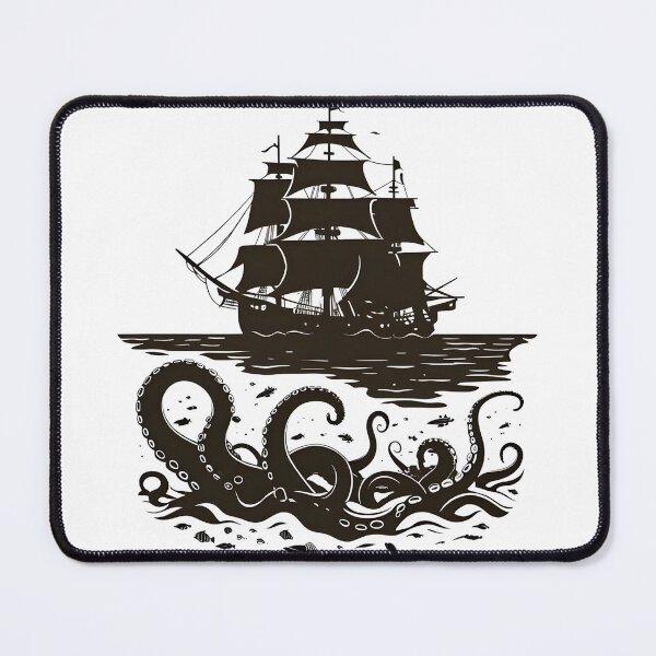 Item preview, Ship and Kraken designed and sold by Ink & Fabric.